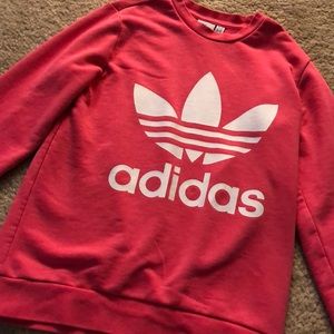 Bright pink adidas sweatshirt